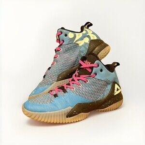 Peak Lou Williams Shoes Mens 9.5 Athletic Mid Top Blue Pink Basketball Street 23